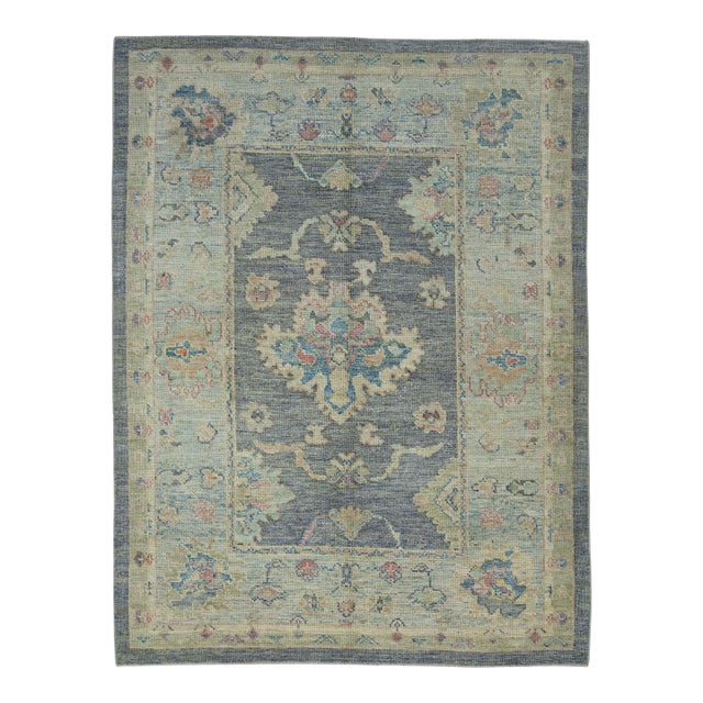 Turkish Oushak Rug 5'3" x 6'11" #17870 For Sale