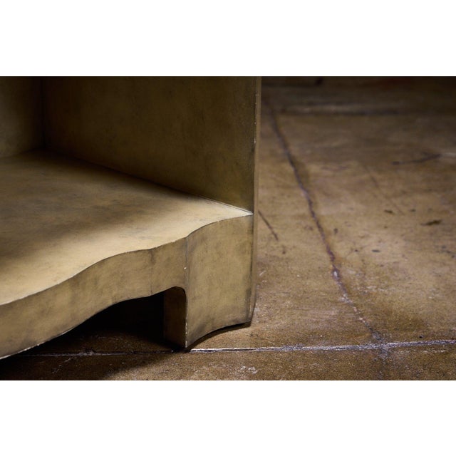 Pair of Serpentine-Front Parchment Nightstands For Sale In Los Angeles - Image 6 of 14