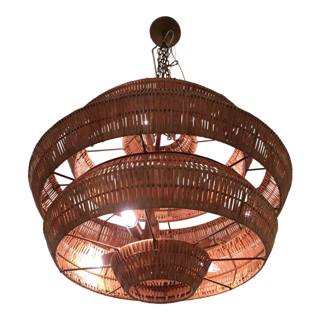 New! Currey & Company Antibes Rattan Chandelier Chairish