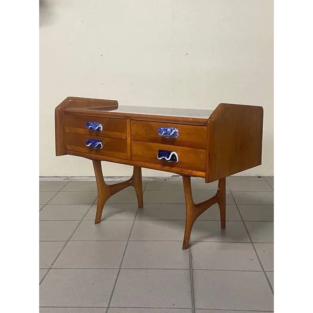 Chest of Drawers in Oak with Decorated Ceramic Handles, 1950s For Sale - Image 15 of 18