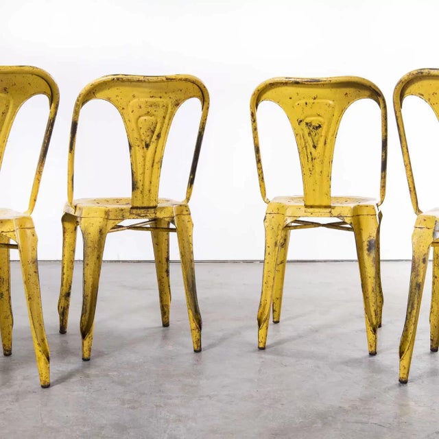 1950’s original french multipl’s table and chair set – yellow. Designed by joseph mathieu and made in pierre benite in...