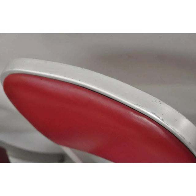 Mid 20th Century Vintage General Fireproofing GoodForm Aluminum Red Vinyl Side Chairs - A Pair For Sale - Image 9 of 11
