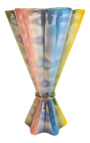 1950's Italian Secas Sesto Fiorentino Rainbow Glaze Vase