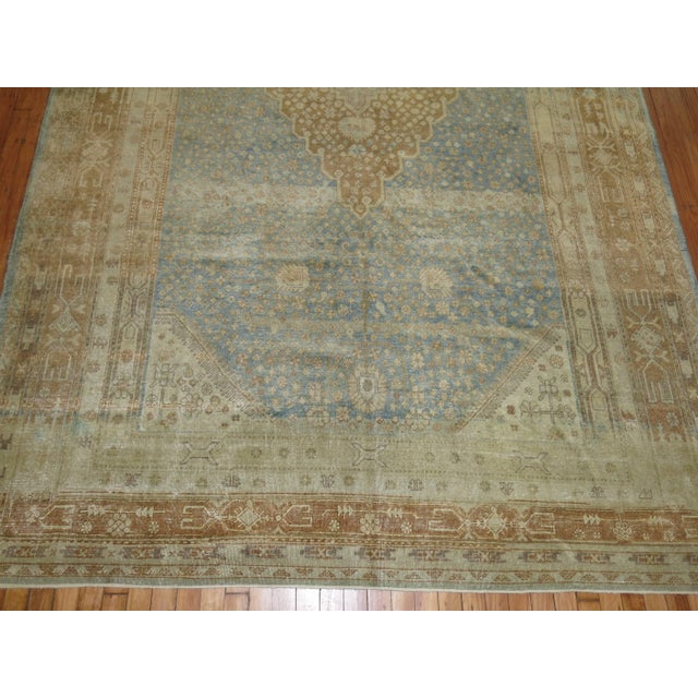 Traditional Blue Caramel Antique Khotan Gallery Rug - 7' x 13'5" For Sale - Image 3 of 9