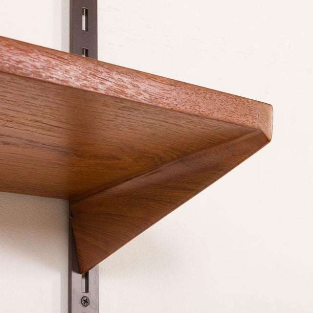 Teak Wall Unit with Desk by Kai Kristiansen for FM Mobler, 1960s, Set of 9 For Sale - Image 11 of 17