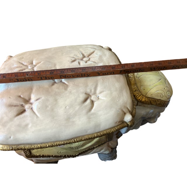 Vintage Hand-Painted Elephant Garden Stool / Side Table For Sale - Image 12 of 14