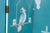 Teal Art Deco Style Round Four Panel Room Divider For Sale - Image 8 of 11
