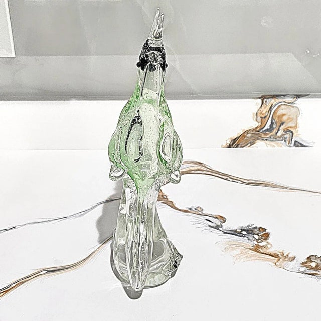 Late 20th Century Late 20th Century Murano-Style Glass Parrot Sculpture For Sale - Image 5 of 17