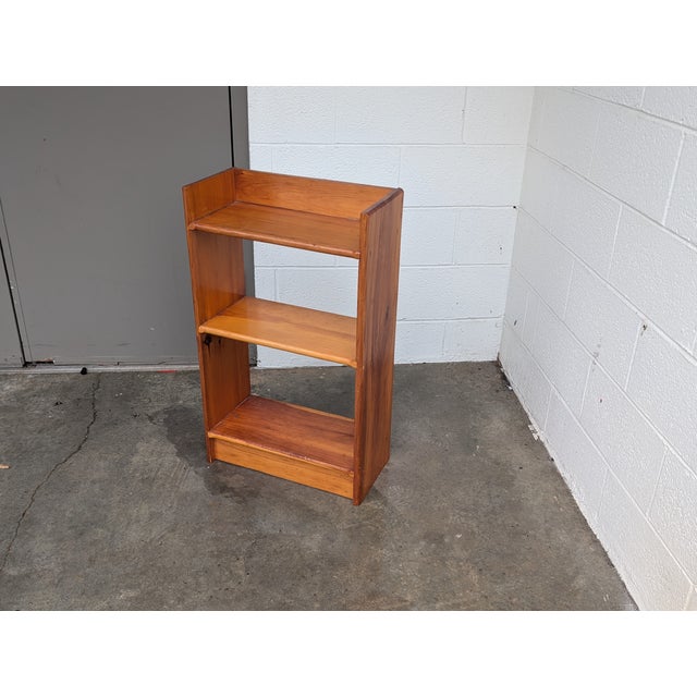 1980s Small Vintage Handmade Solid Oak Bookshelf For Sale - Image 5 of 12