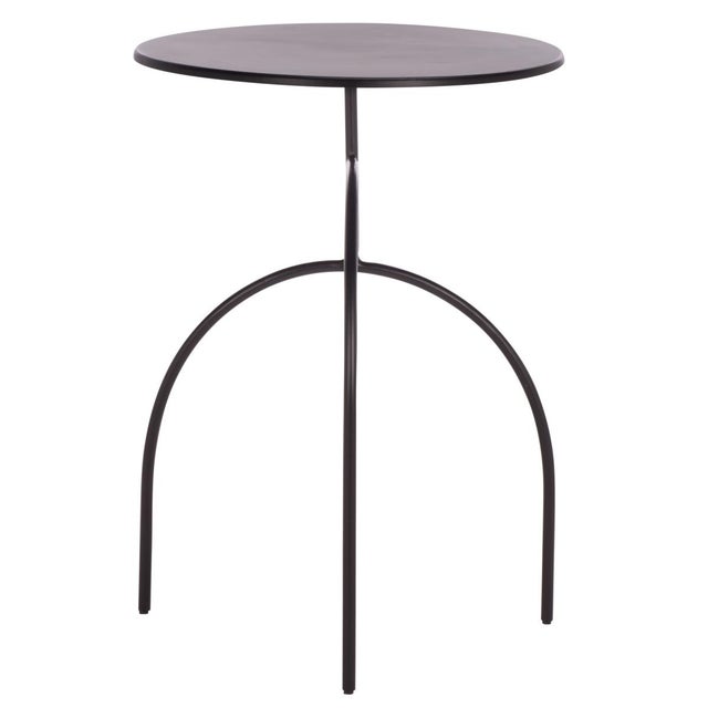 Metal Saburo Ronin Accent Table in Black, 22" For Sale - Image 7 of 8