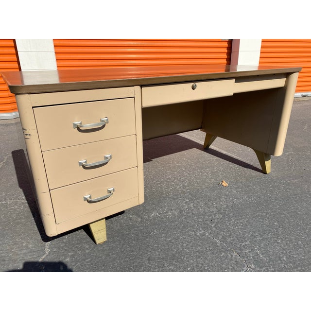 Vintage Mid Century Modern Cole Steel Tanker Desk For Sale - Image 9 of 11