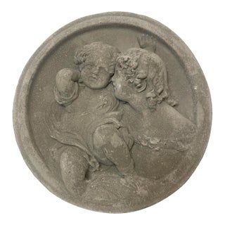 Vintage Victorian Garden Concrete Intaglio, the "Calmady Children" in the Style of Sir Thomas Lawrence For Sale