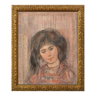 Mid 20th Century Beauty of a Brunette, Edna Hibel For Sale