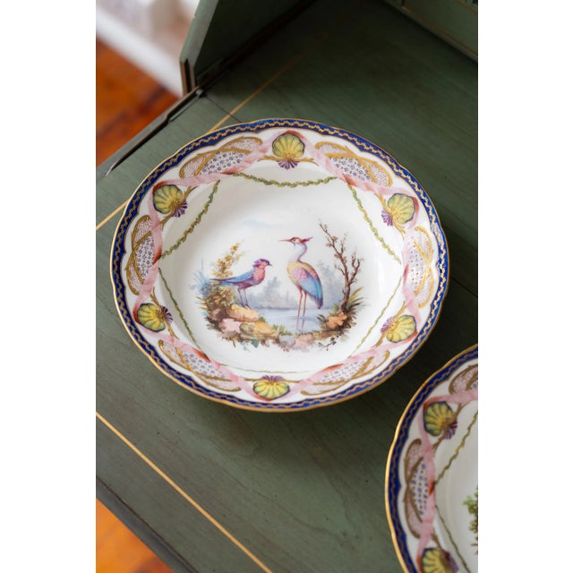 Pair of 18th Century French Sèvres Hand Painted Bowls For Sale - Image 4 of 13