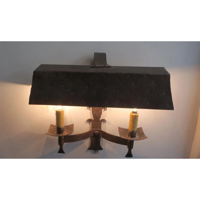 Brown Mid-Century Modern Brutalist Patinated Iron Wall Lights, 1960s, Set of 2 For Sale - Image 8 of 10