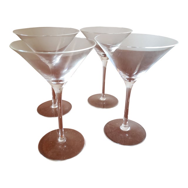 Crystal Martini Glasses - Set of 4 For Sale