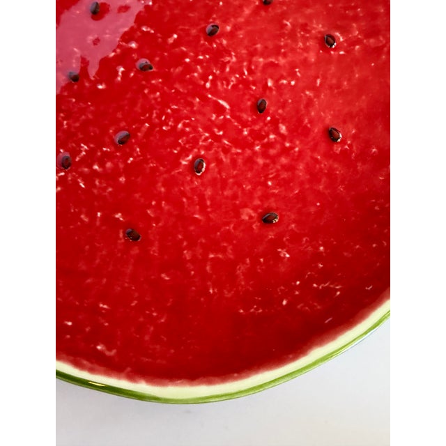 Bordallo Pinheiro Charger Plate Watermelon Ceramic Large Tray Serving Salad Red Green 12 Inch For Sale - Image 16 of 17