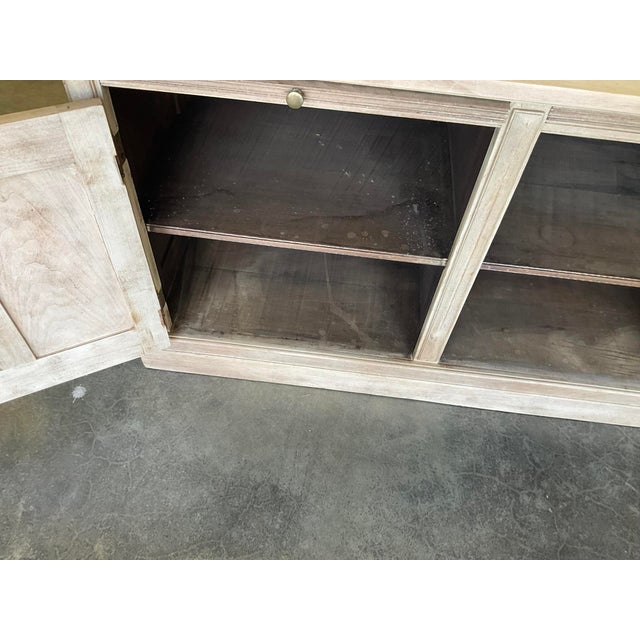 19th Century Bleached Walnut Store Display Counter Cabinet With Raised Panels For Sale - Image 9 of 13