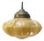 French Art Deco Yellow Reeded Clichy Glass Pendant Lamp For Sale