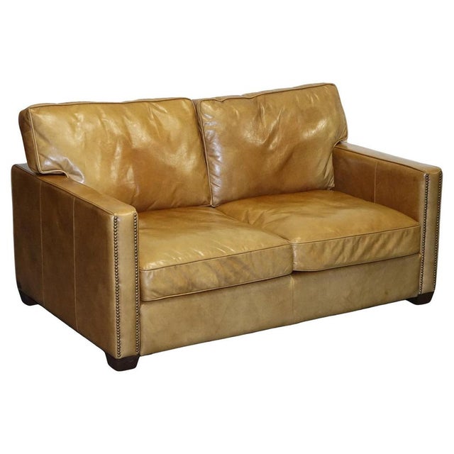 Halo Two Seater Viscount Tan Leather Sofa by Timothy Oulton For Sale - Image 16 of 16
