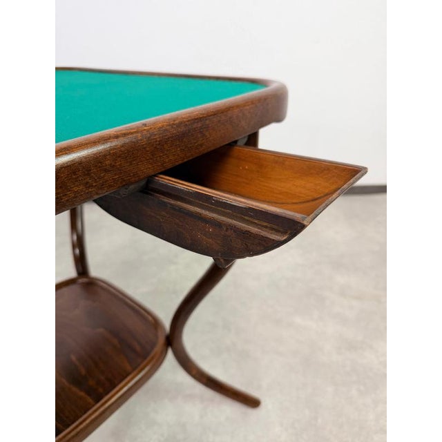 Art Nouveau Bentwood Card Table Model No. 8 from Gebrüder Thonet, 1920s For Sale - Image 6 of 12