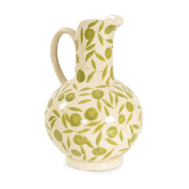 Kenneth Ludwig Chicago Olivia Water Pitcher Sage Green For Sale - Image 4 of 11