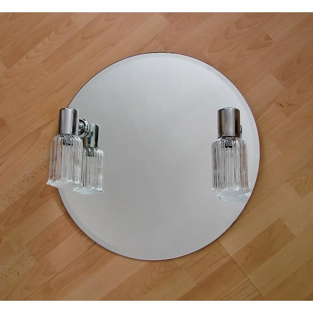 Modern Mirror with Sconces, 1980s For Sale - Image 3 of 8