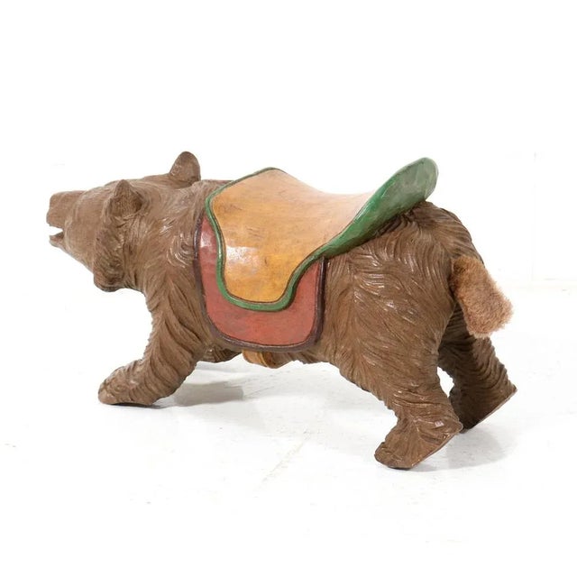 Hand-Carved Fruitwood Black Forest Bear, Germany, 1920s For Sale - Image 3 of 7