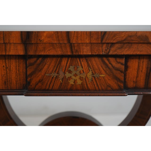 1950s Vintage Rosewood Regency Style Flip Top Hall Table For Sale - Image 5 of 12