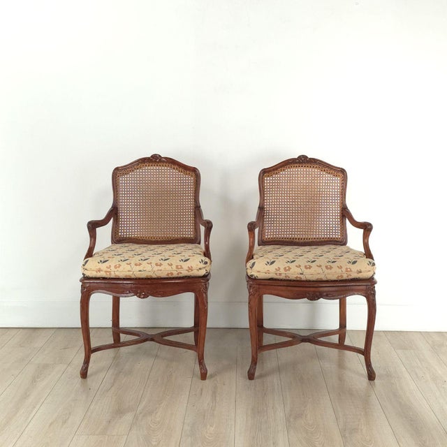 French Pair of French Régence-Style Armchairs, 19th Century. Two Pairs Available For Sale - Image 3 of 12