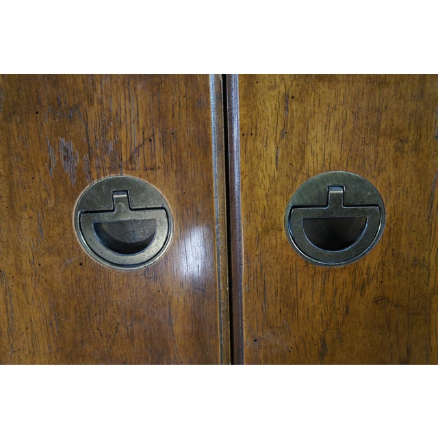 Late 20th Century 2 Drexel Heritage Accolade II Walnut Campaign Chifferobe For Sale - Image 13 of 15