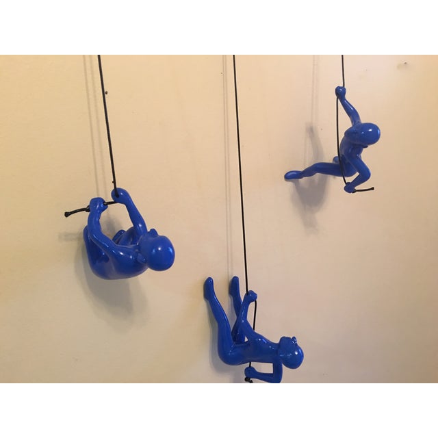 Blue Climbing Man Wall Art For Sale - Image 4 of 4
