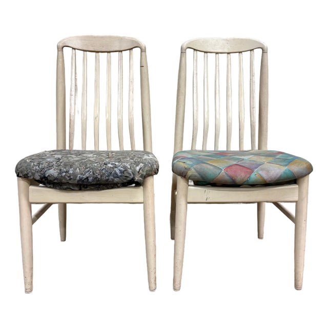 Vintage Danish Mid Century Modern MCM Benny Linden Style Tailback Dining Chairs For Sale