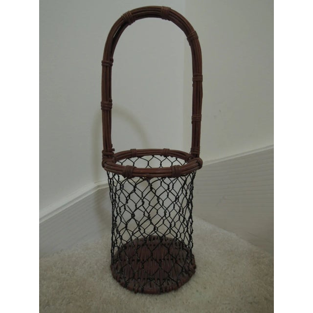 Vintage 1970s Wine Bottle Basket Caddy Holder For Sale - Image 9 of 9