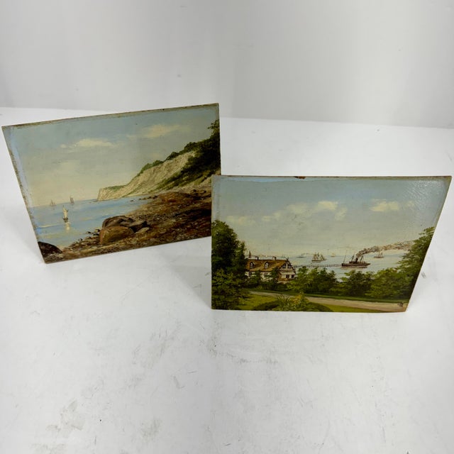 Expressionism Set of Two Small Danish 19th Century Oil Paintings, Circa 1850s For Sale - Image 3 of 12