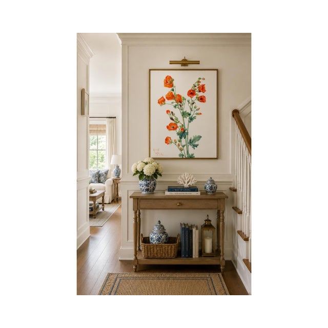Illustration Scarlet Globe Mallow, Vintage Botanical Art Print Reproduction by Mary Vaux Walcott, 24″ × 36″ For Sale - Image 3 of 9