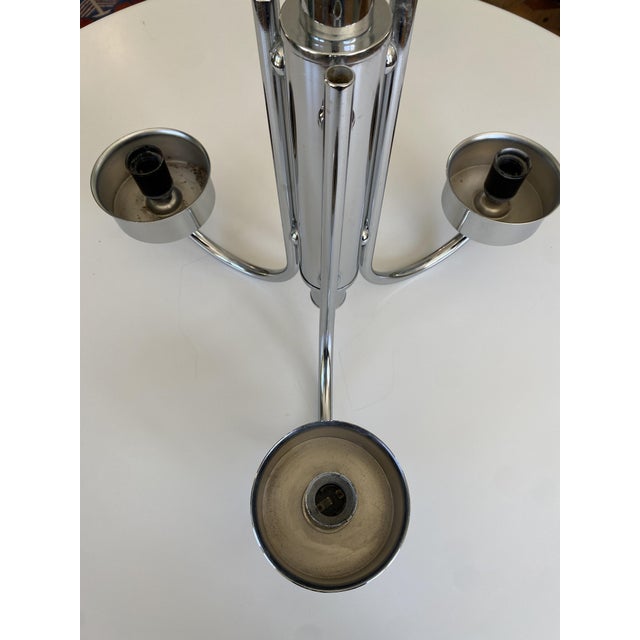 Space Age Chandelier in Chromed Metal, 1970s For Sale - Image 14 of 18
