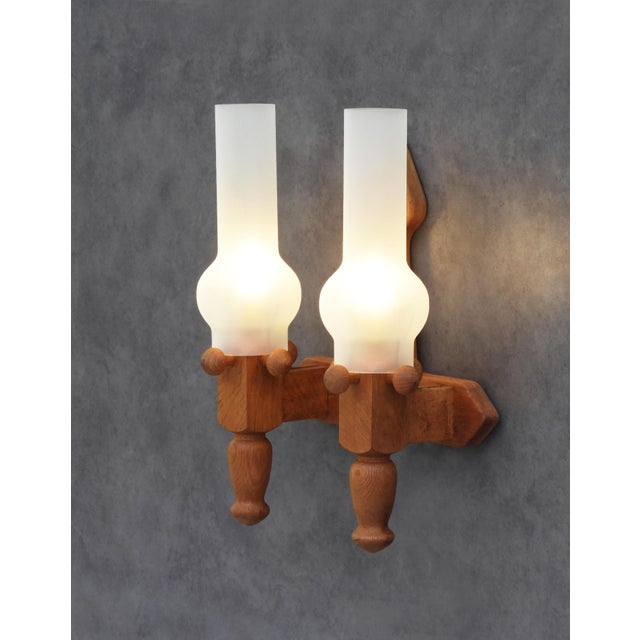 Guillerme et Chambron Large Double Wall Light from Guillerme Et Chambron, 1970 For Sale - Image 4 of 7