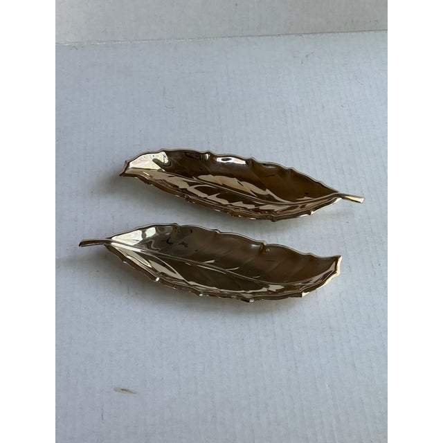 Metal Italian Silverplate Leaf Nut Dish or Catchall For Sale - Image 7 of 7