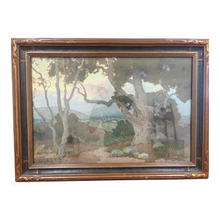 Circa 1917 Marion Kavanagh Wachtel “The Oaks” Volchrome Color Lithograph For Sale