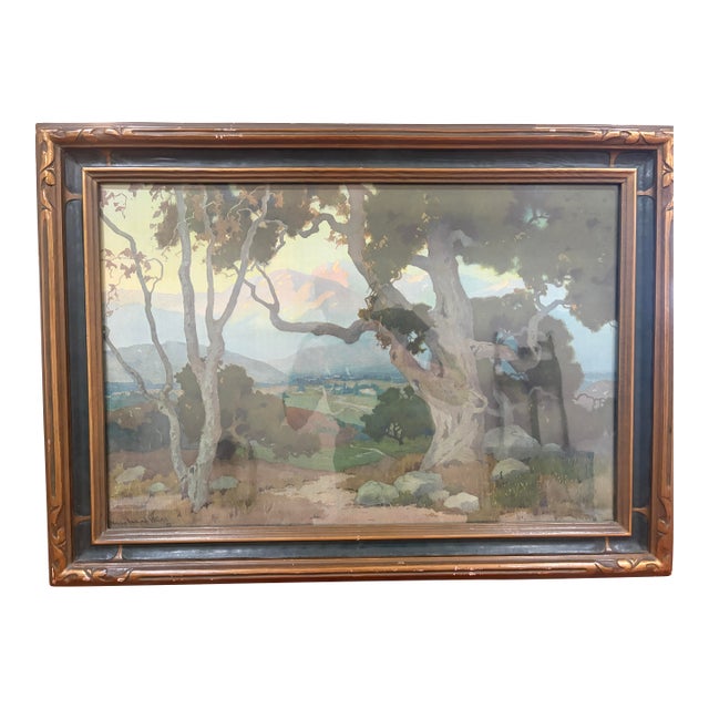 Circa 1917 Marion Kavanagh Wachtel “The Oaks” Volchrome Color Lithograph For Sale