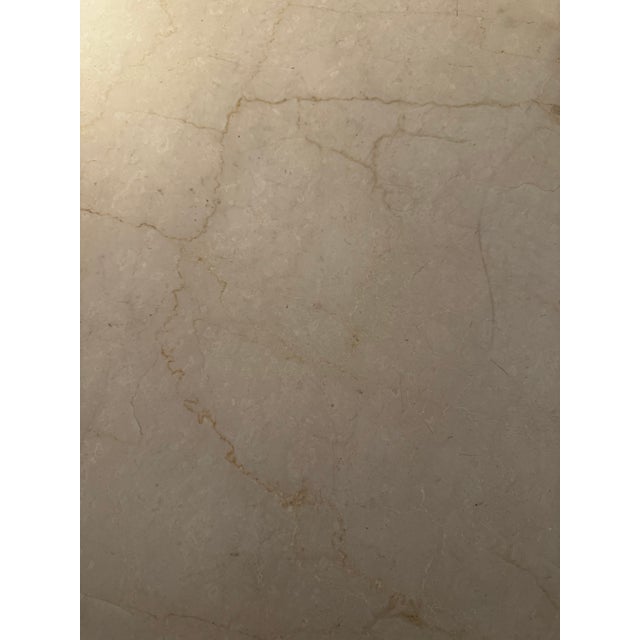 Gothic Attributed to Hickory Chair Marble and Brass Side Table For Sale - Image 3 of 5