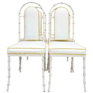 Faux Bamboo Iron High Back Chairs by Kessler, 1960 - Set of 4