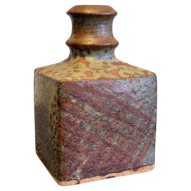 Mid-Century Modern Japanese Studio Pottery Vase in Stoneware, 1950s For Sale - Image 9 of 9