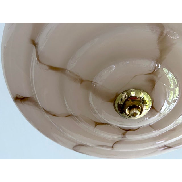 Art Deco Pendant Light in Amber Marble Glass, 1930s For Sale - Image 6 of 18