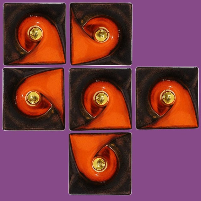 Brown Ceramic Lamp from Pan Keramik, Germany, 1970s For Sale - Image 14 of 17