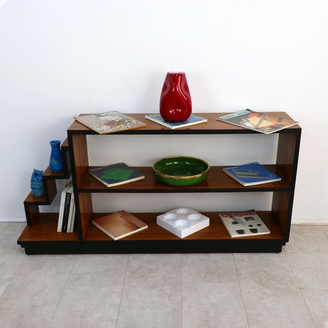 Brown Vintage Art Deco Bookcase in Fine Wood, Italy, 1940s For Sale - Image 8 of 8