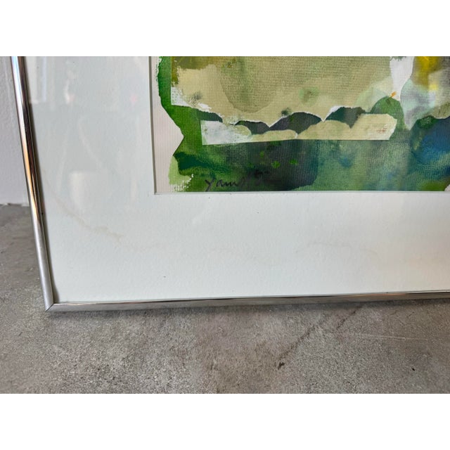 1982 Vintage Mixed Media Expressionist Abstract Watercolor & Oil Pastel Painting by Yamill For Sale - Image 10 of 12