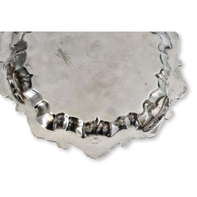 English Silverplate Petite Monogram 'D' Tray For Sale - Image 4 of 5