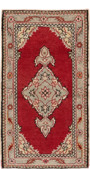 Red Vintage Oushak Handmade Wool Rug